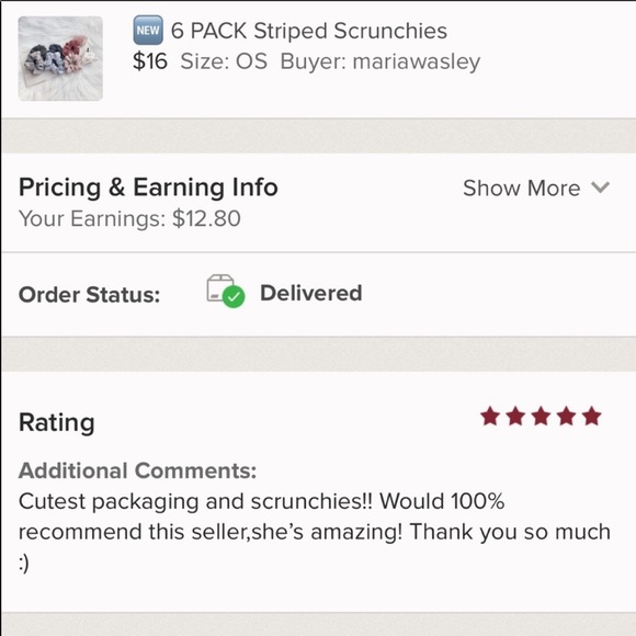 (5 ๐) ๐ 6 PACK Striped Scrunchies - Picture 7 of 8